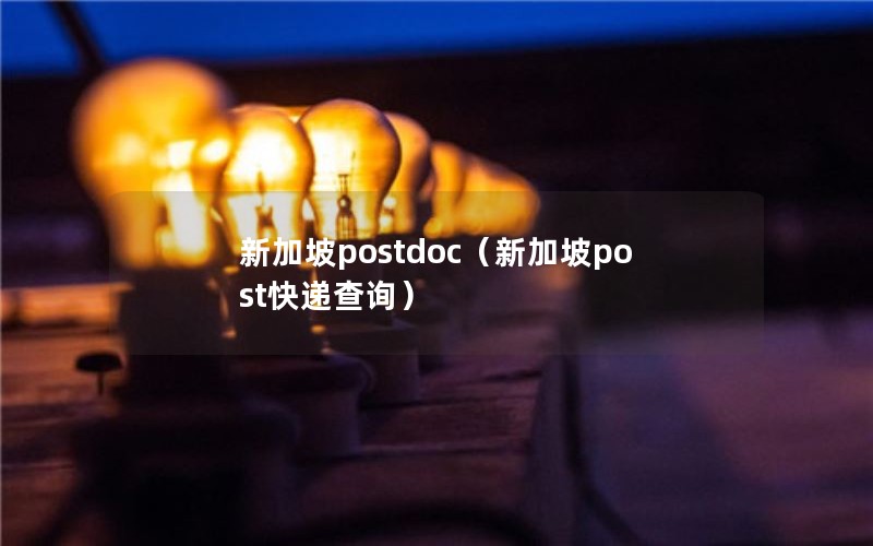 新加坡postdoc（新加坡post快递查询）