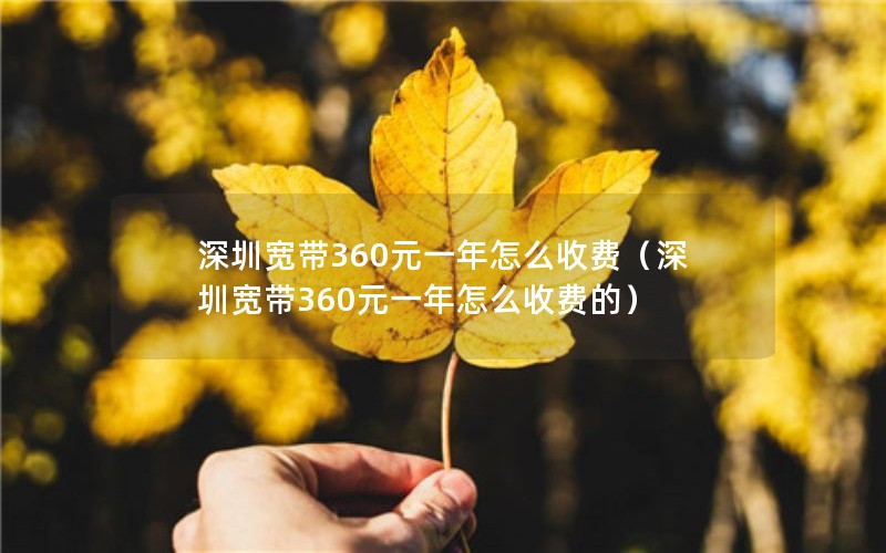 深圳宽带360元一年怎么收费（深圳宽带360元一年怎么收费的）