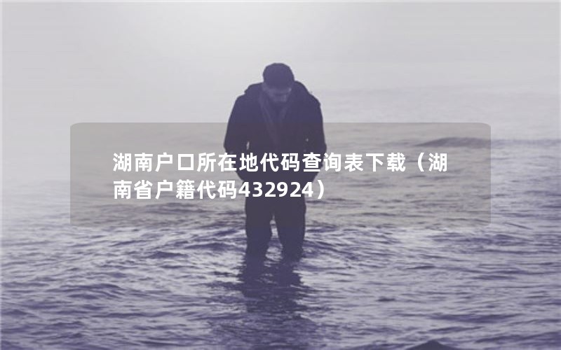 湖南户口所在地代码查询表下载（湖南省户籍代码432924）