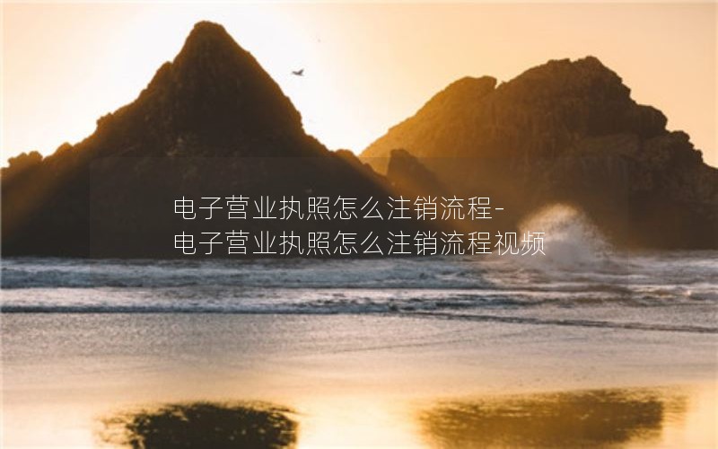 电子营业执照怎么注销流程-电子营业执照怎么注销流程视频