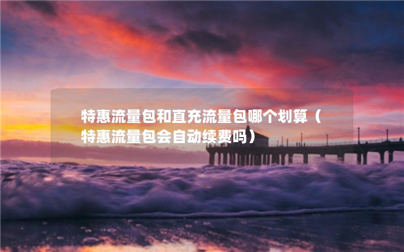 特惠流量包和直充流量包哪个划算（特惠流量包会自动续费吗）