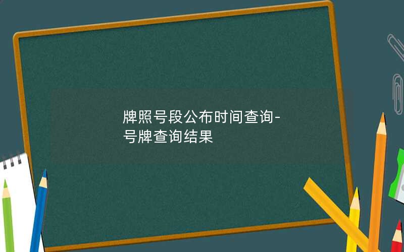 牌照号段公布时间查询-号牌查询结果