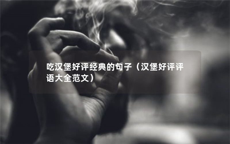 吃汉堡好评经典的句子（汉堡好评评语大全范文）