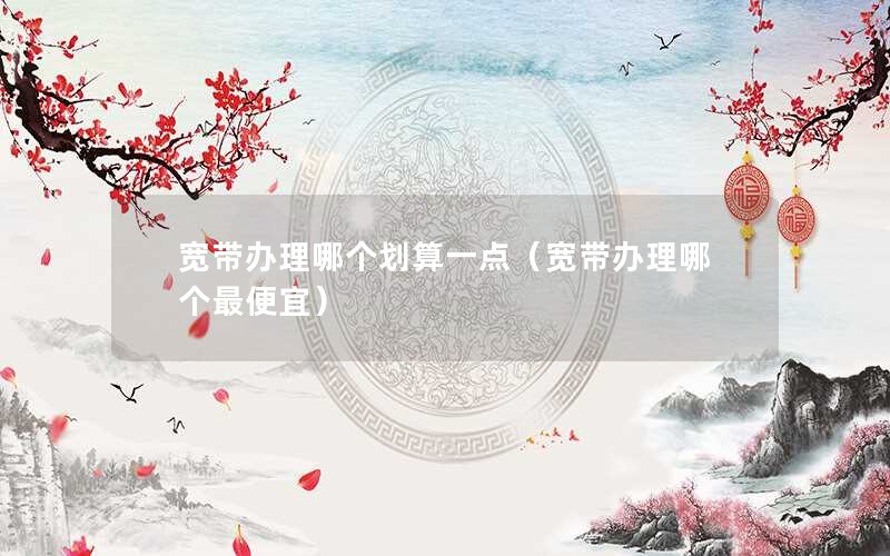 宽带办理哪个划算一点（宽带办理哪个最便宜）