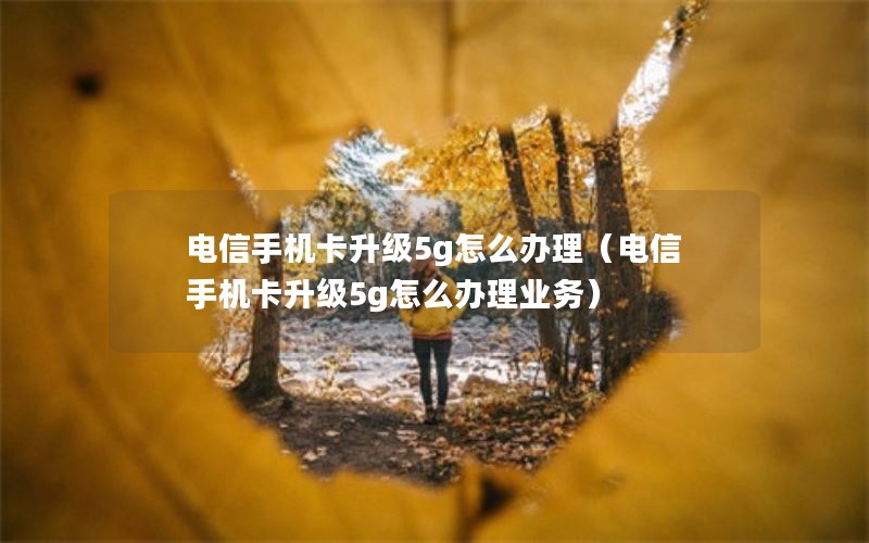 电信手机卡升级5g怎么办理（电信手机卡升级5g怎么办理业务）