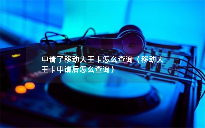 申请了移动大王卡怎么查询（移动大王卡申请后怎么查询）