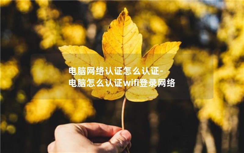 电脑网络认证怎么认证-电脑怎么认证wifi登录网络