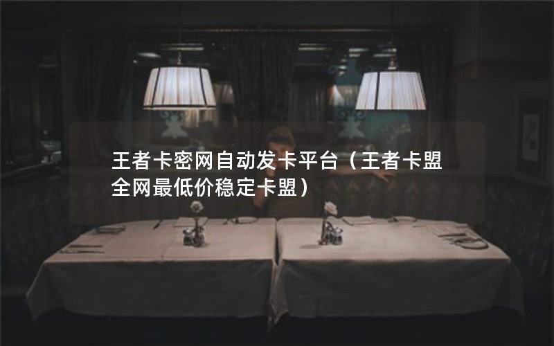 王者卡密网自动发卡平台（王者卡盟全网最低价稳定卡盟）