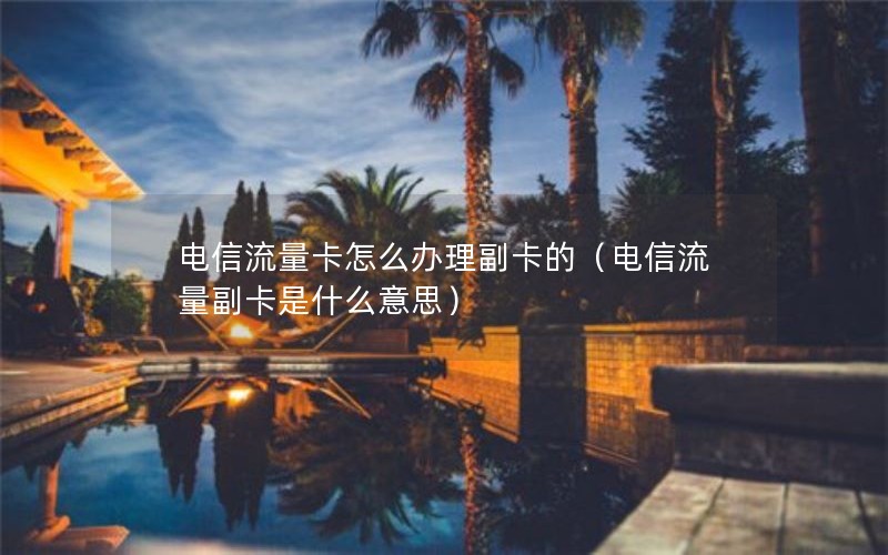 电信流量卡怎么办理副卡的（电信流量副卡是什么意思）