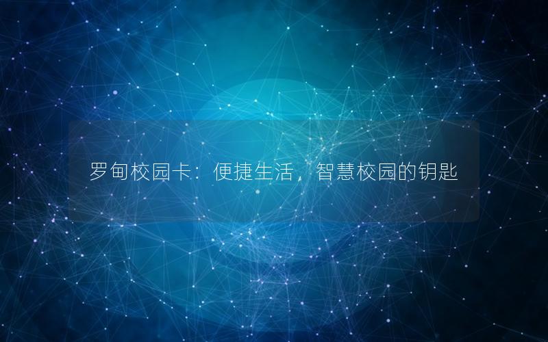 罗甸校园卡：便捷生活，智慧校园的钥匙