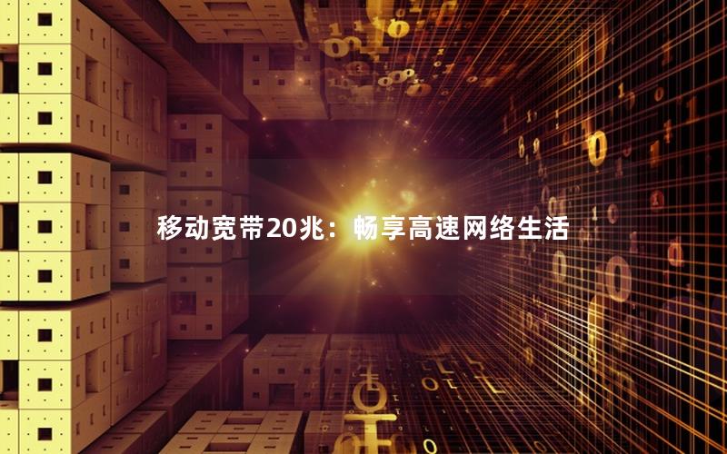 移动宽带20兆：畅享高速网络生活