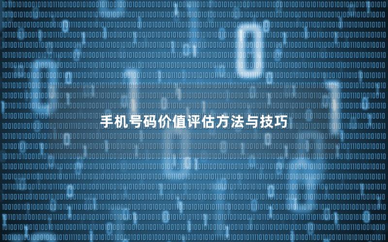 手机号码价值评估方法与技巧