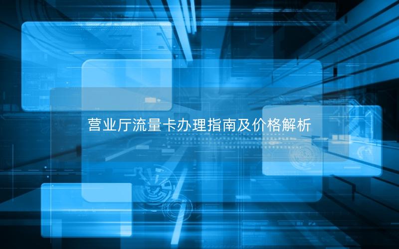 营业厅流量卡办理指南及价格解析