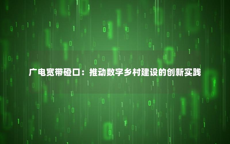 广电宽带磴口：推动数字乡村建设的创新实践