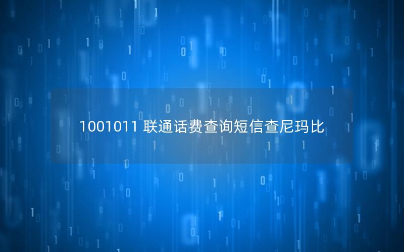 1001011 联通话费查询短信查尼玛比