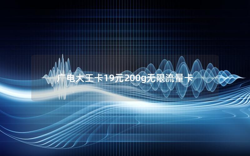 广电大王卡19元200g无限流量卡