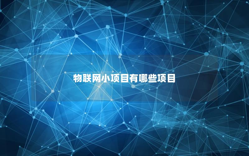 物联网小项目有哪些项目