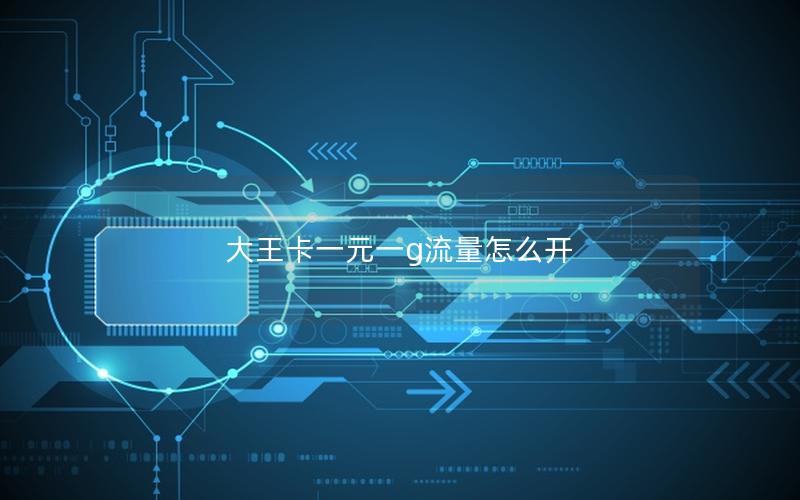 大王卡一元一g流量怎么开