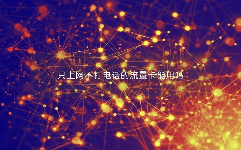 只上网不打电话的流量卡能用吗