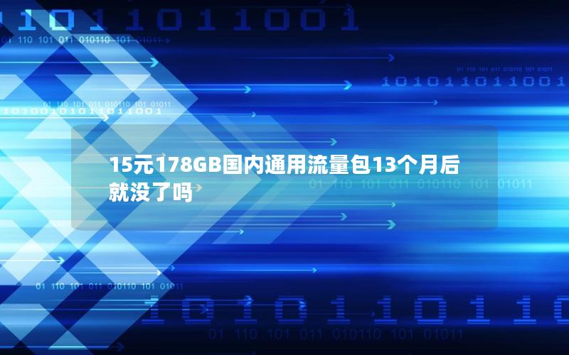 15元178GB国内通用流量包13个月后就没了吗