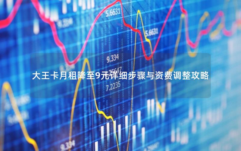 大王卡月租降至9元详细步骤与资费调整攻略