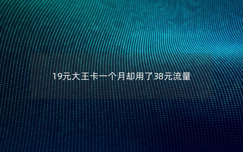 19元大王卡一个月却用了38元流量