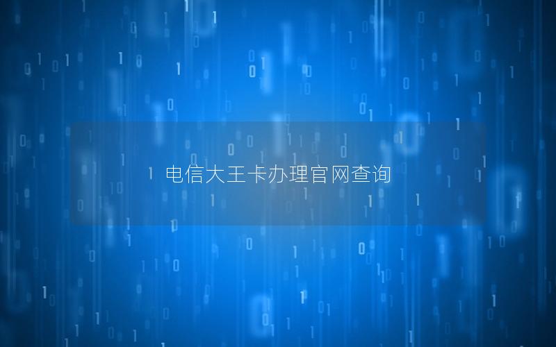 电信大王卡办理官网查询