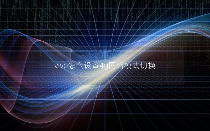 vivo怎么设置4g网络模式切换