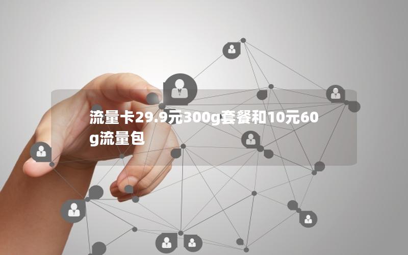 流量卡29.9元300g套餐和10元60g流量包