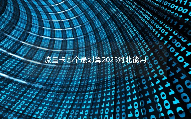 流量卡哪个最划算2025河北能用