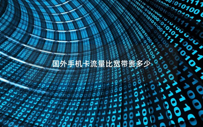 国外手机卡流量比宽带贵多少