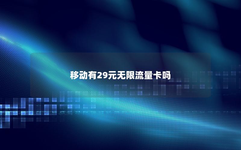 移动有29元无限流量卡吗