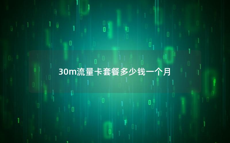 30m流量卡套餐多少钱一个月