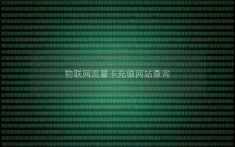 物联网流量卡充值网站查询