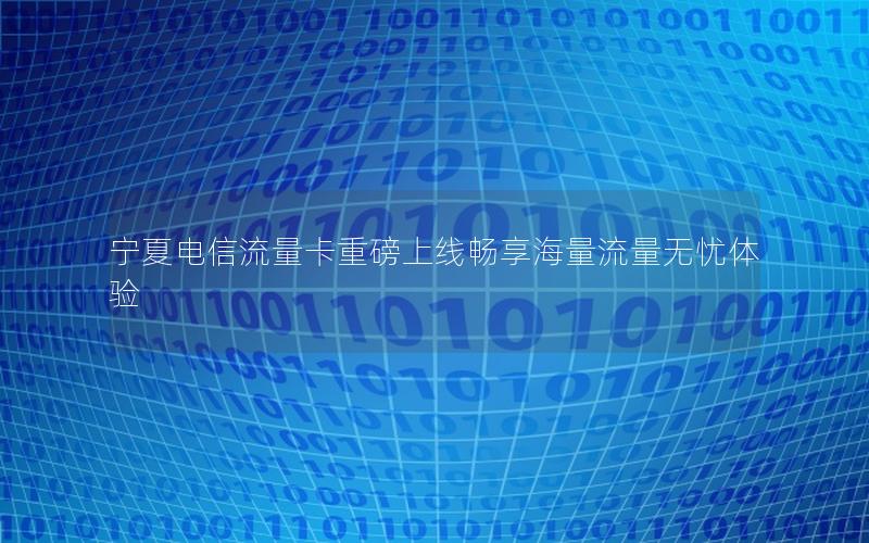 宁夏电信流量卡重磅上线畅享海量流量无忧体验