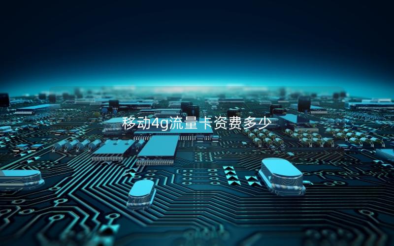移动4g流量卡资费多少