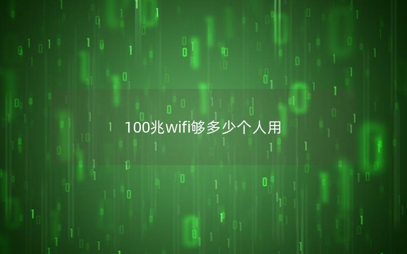 100兆wifi够多少个人用
