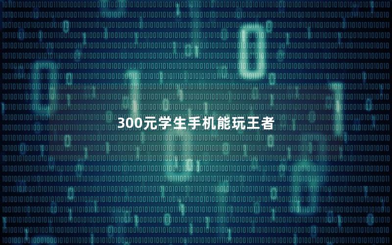 300元学生手机能玩王者