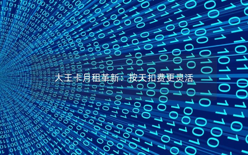 大王卡月租革新：按天扣费更灵活