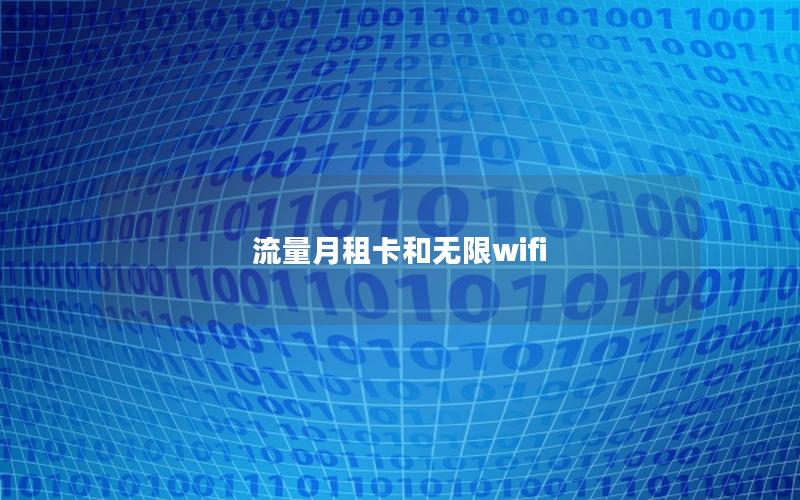 流量月租卡和无限wifi