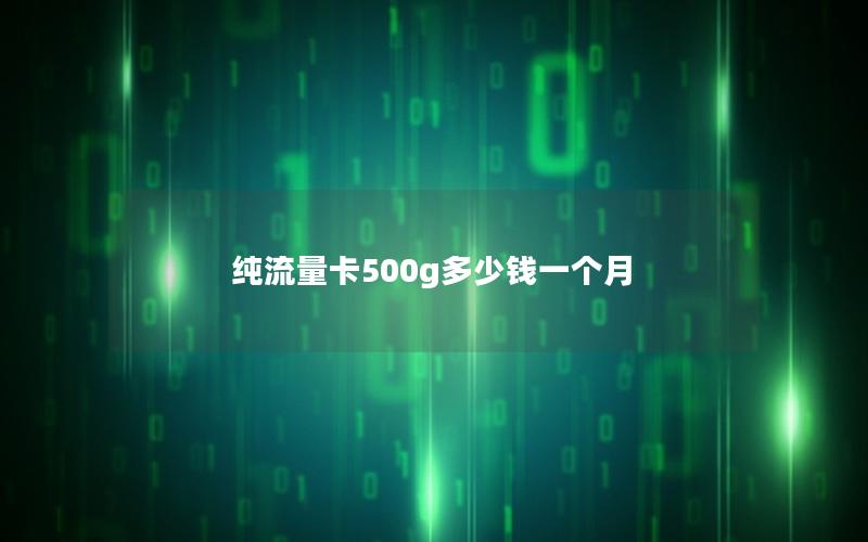 纯流量卡500g多少钱一个月