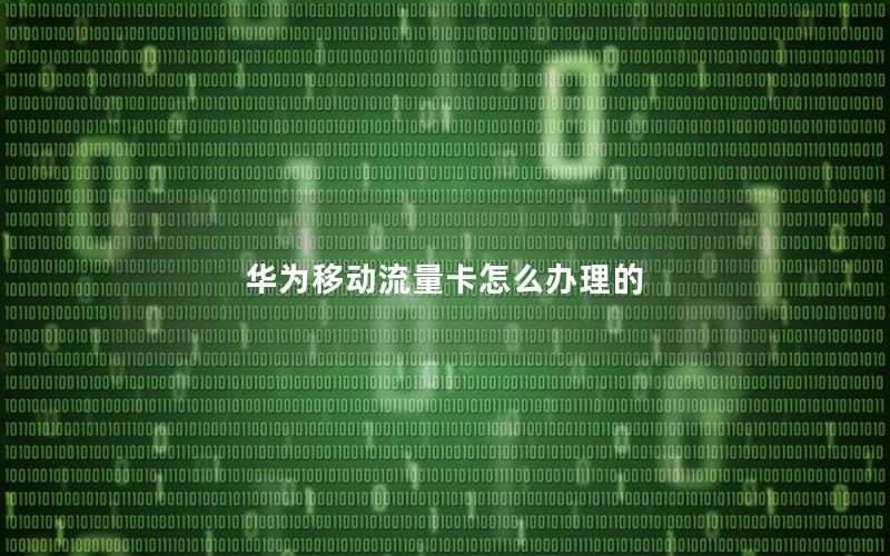 华为移动流量卡怎么办理的