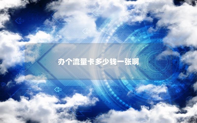 办个流量卡多少钱一张啊