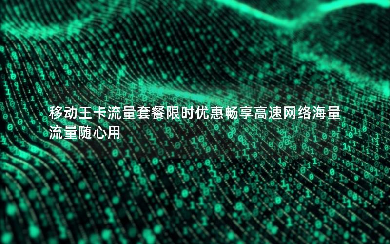 移动王卡流量套餐限时优惠畅享高速网络海量流量随心用