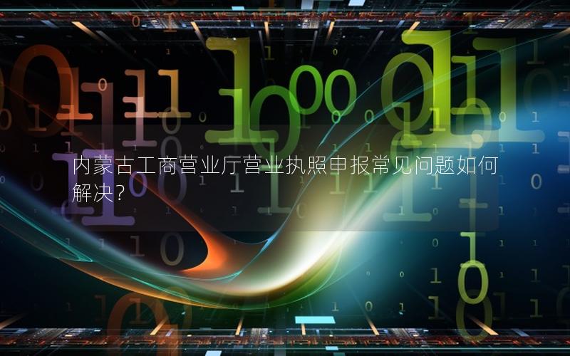 内蒙古工商营业厅营业执照申报常见问题如何解决？
