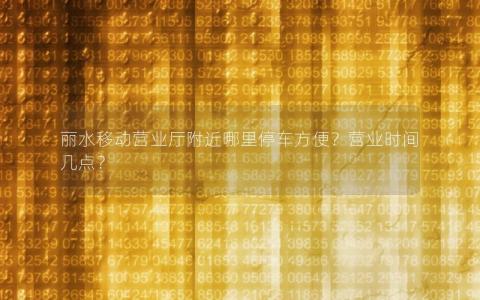 丽水移动营业厅附近哪里停车方便？营业时间几点？