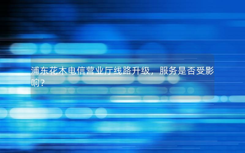 浦东花木电信营业厅线路升级，服务是否受影响？