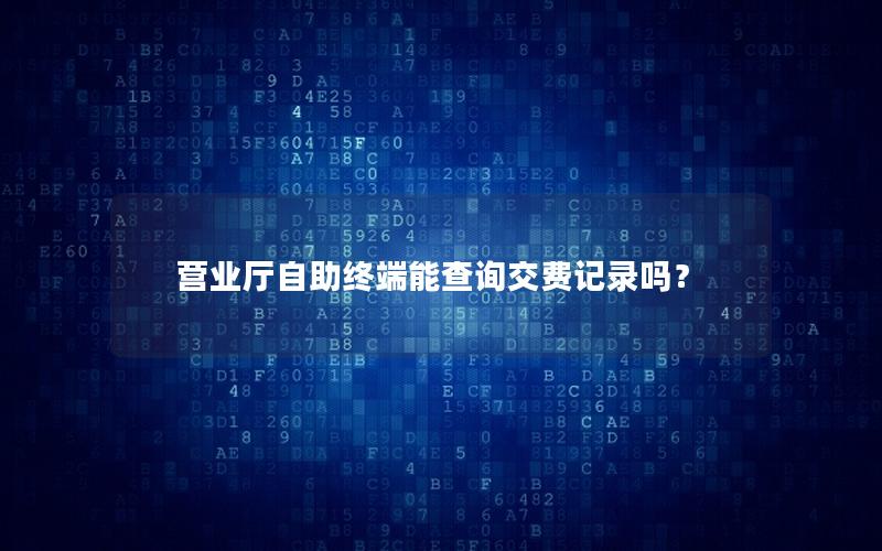 营业厅自助终端能查询交费记录吗？