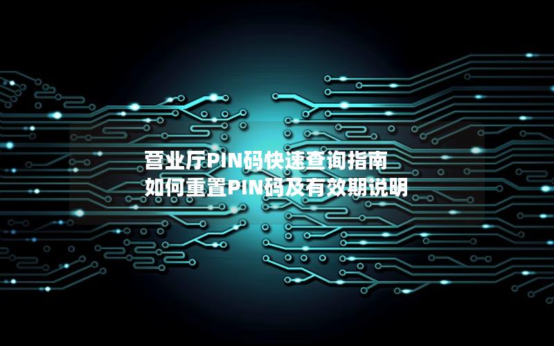 营业厅PIN码快速查询指南  如何重置PIN码及有效期说明