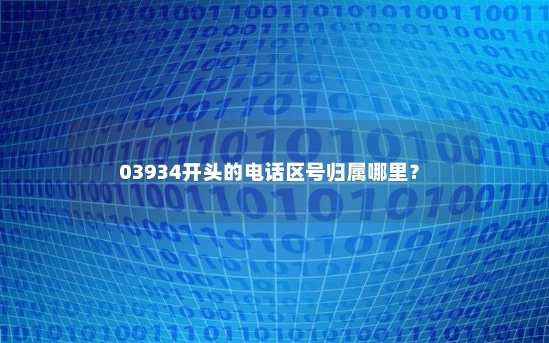 03934开头的电话区号归属哪里？
